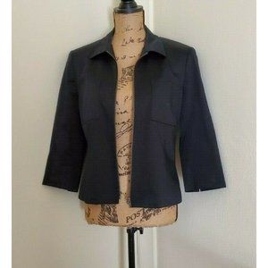 Jones New York Black Front Zip Jacket 3/4 Length S